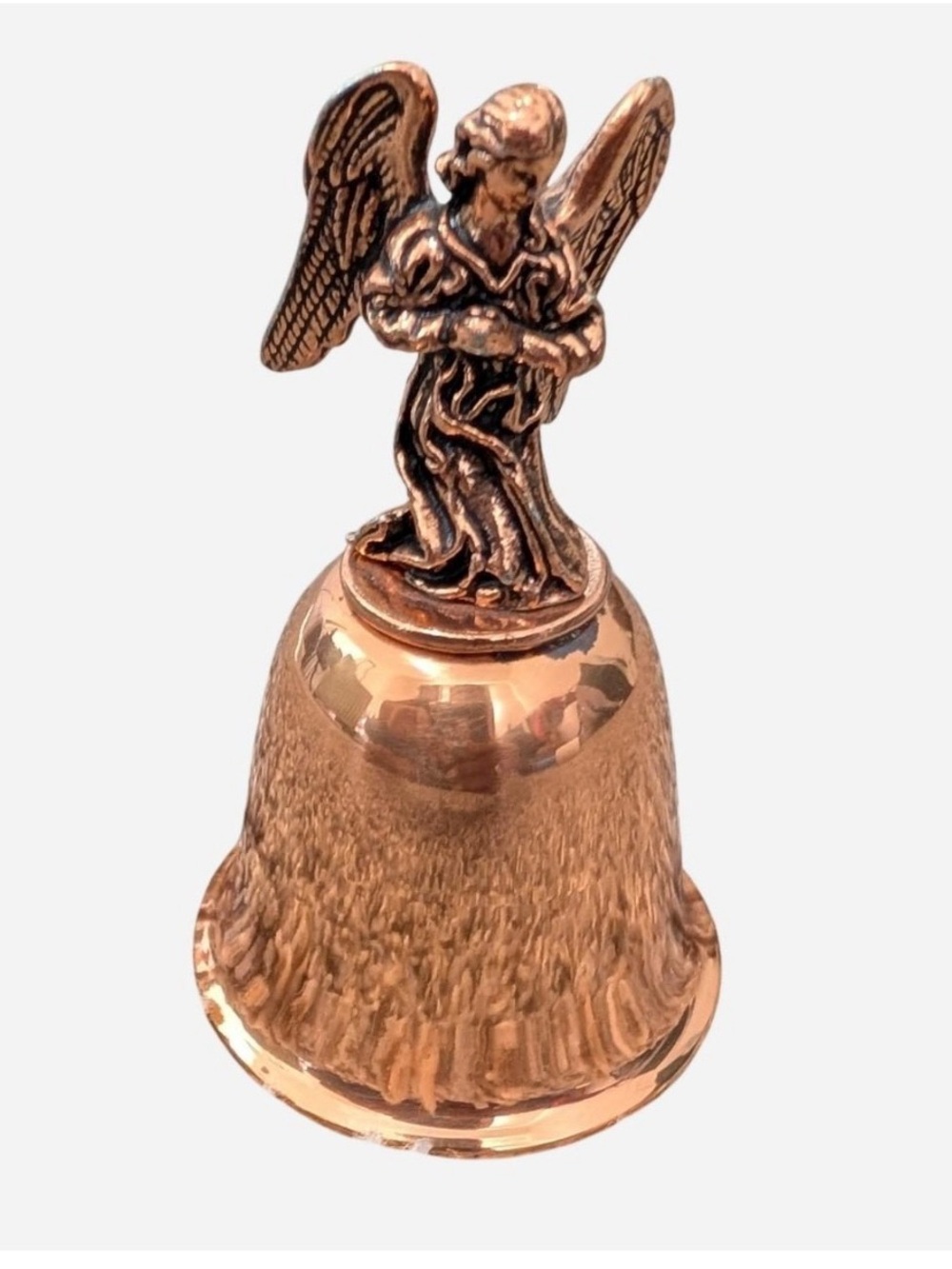 Vintage Copper Angel Bell Decorative Accent
